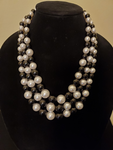 Black and White 3 Strand Pearl Necklace