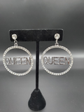 Queen Rhinestone Circle Earrings