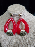 Teardrop Earrings with Gold Accent