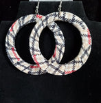 Large Circle Plaid Cloth Earrings