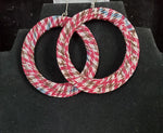 Large Circle Plaid Cloth Earrings