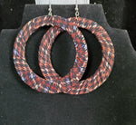 Large Circle Plaid Cloth Earrings