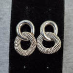 Silver Locked Circle Earrings