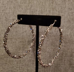 Pewter Sparkle Hoop Earrings