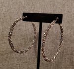 Pewter Sparkle Hoop Earrings