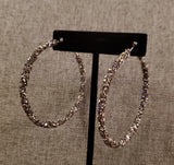 Pewter Sparkle Hoop Earrings