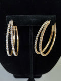 Rhinestone Double Hoop Earrings