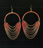 Rhinestone Red Dangle Earrings