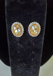 Rhinestone Smoke Gold Stud Earrings