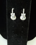 Rhinestone Earrings with Bow Tie