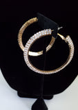 Rhinestone Flat Hoop Earrings