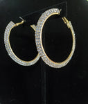 Rhinestone Flat Hoop Earrings