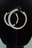 Rhinestone Flat Hoop Earrings