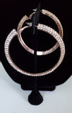 Rhinestone Flat Hoop Earrings