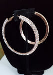 Rhinestone Flat Hoop Earrings