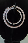 Rhinestone Flat Hoop Earrings