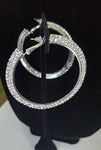 Rhinestone Flat Hoop Earrings