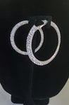 Rhinestone Flat Hoop Earrings