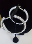 Rhinestone Flat Hoop Earrings