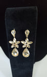 Rhinestone Flower and Teardrop Earrings