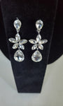 Rhinestone Flower and Teardrop Earrings