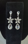 Rhinestone Flower and Teardrop Earrings