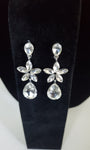 Rhinestone Flower and Teardrop Earrings