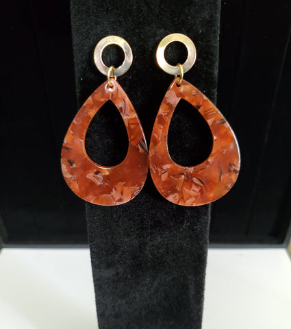 Marble Print Teardrop Earrings