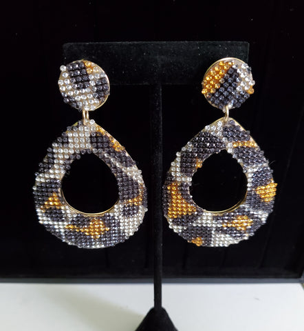 Large Rhinestone Teardrop Earrings