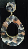 Large Rhinestone Teardrop Earrings