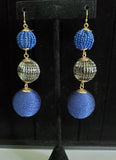 Three Tier Stripped Sphere Earrings-Large