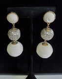 Three Tier Stripped Sphere Earrings-Large