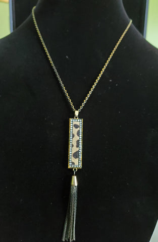 Black Tassel Pendant Necklace