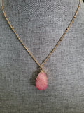 Pink Crystal Pendant Necklace