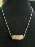 Crystal Rock Pendant Necklace- Rectangle