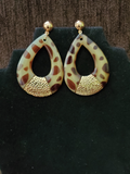 Teardrop Earrings with Gold Accent