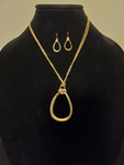 Gold Teardrop Chain Necklace Set