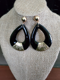 Teardrop Earrings with Gold Accent