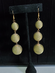 Three Tier Stripped Sphere Earrings-Large