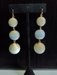 Three Tier Stripped Sphere Earrings-Large