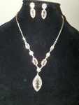 Gold Clear Rhinestone Necklace Set