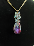 Crystal Teardrop Gem Pendant Necklace