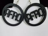 Afro Wood Circle Earrings