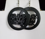 Black Girls Rock Wood Earrings-Black