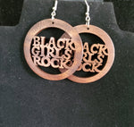 Black Girls Rock Wood Earrings-Black