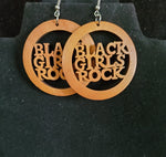 Black Girls Rock Wood Earrings-Black