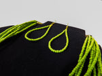 Gold and Lime Green Multi-String  Beaded Necklace Set