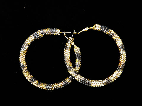 Black & Gold Rhinestone Earrings