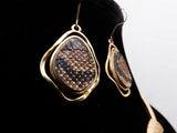 Gold with Brown and Black Snake Skin Pendant Choker Set