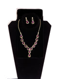 Rhinestone and Amethyst Necklace Set